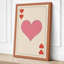 Impresión geométrica en lienzo reina de corazones arte de pared decoración del hogar listo para colgar