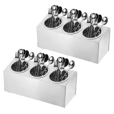 2pcs Commercial Utensil Holder for Restaurants, Buffets, 3 Holes