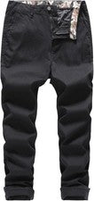 Pantalones chinos de algodón no elásticos de moda informales rectos calce clásico talla 34 para hombre