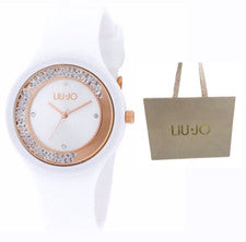 Reloj Liu-Jo Femenino De Goma Color Blanco Y Oro Rosa 38mm + Bolsa De Regalo.