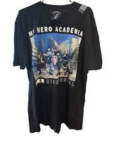 Camiseta My Hero Academia Negra Gráfica - Camisa Anime Crew XXL