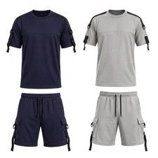 Conjunto de chándal informal holgado deportivo ropa de salón de manga corta para hombre