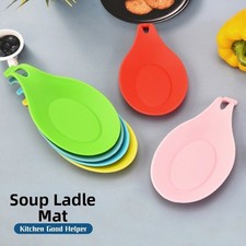 Estera de silicona para cuchara de cocina TPE material antideslizante 20 x 9,5 cm negra