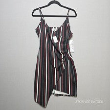 NUEVO Vestido de sol informal a rayas múltiples casi famoso para mujer talla L grande