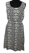 VESTIDO DE TIRANTES CREMA NEGRO ESTAMPADO SOAKED LUXURY T. S 36 NUEVO