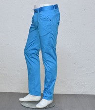 Pantalones cómodos para hombre de moda italiana costuras azules en contraste de Mondo