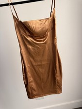 Nuevo con etiquetas Moda Nova Mujer Momento para Remember Cobre Naranja Mini Vestido Talla S Glam