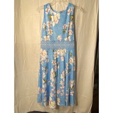 Mujer Homeyee Moda, Talla 8, Vestido Sin Mangas, Nuevo Con Etiquetas, Azul/Rosa Floral