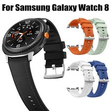 Correa híbrida de silicona + cuero para reloj Samsung Galaxy 8 40/44 mm 8 clásico 46 mm