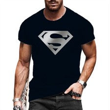 Hombres Camiseta Moda Superhombre Gráfico Negro Blanco Manga Corta Ropa Calle