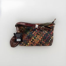 Bolso Bandolera AmeriLeather Stella Para Mujer Cuero Tejido - con Bolso para Monedas Marrón