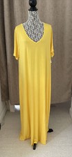 Vestido Para Mujer Nuevo Verano XXL Amarillo Sol Cuello en V Bolsillos Calce Relajado