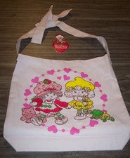 BOLSO DE MANO ESTILO VINTAGE FRESA SHORTCAKE 14" X 14" TELA NUEVO Limón Merengue