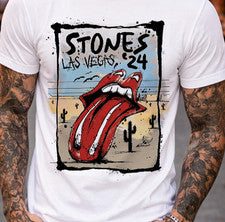 Stones Las Vegas 24 Retro Estilo Vintage Inspirado en Música Rock Amante de la Música Gráfico