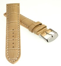 Correa de reloj cocodrilo modelo Solothurn crema 22 mm