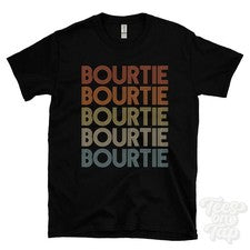 CAMISETA BOURTIE ESTILO RETRO REPETIDO Hombre y Mujer Reino Unido Lugar Nombre Regalo