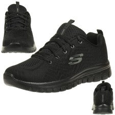 Zapatillas de fitness para mujer Skechers Graceful Get Connected ligeras negras BBK