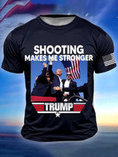 Camiseta Para Hombre Todos los Días Moda Callejera Para Hombre Manga Corta Top Trump 2024