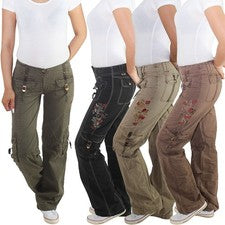 Pantalones cargo de mujer Baggy Cargo Cargojeans Boyfriend pantalones pantalones de cadera vaqueros en 4 colores