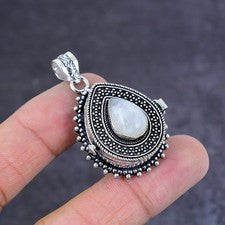 Colgante venenoso joyería plata esterlina 925 piedras preciosas luna arco iris 1,77" T643