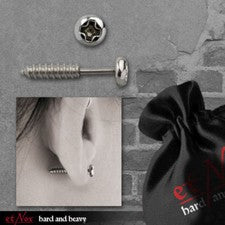 Echt EtNox Tornillo Pendientes Acero Inoxidable Gótico Joyería - Nuevo