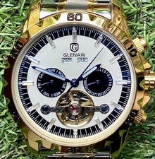 RELOJ CABALLERO 42mm “Glenaw” DÍA/FECHA/MES/AÑO Automático 21 Joyas ¡En Caja!!