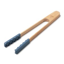 Pinzas Zeal bambú con extremos de silicona azul provenza utensilio resistente al calor