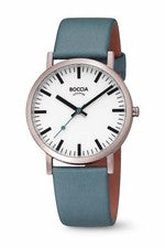 BOCCIA Titanium 3651-24 Reloj Unisex Cuarzo Analógico Saphirglas Taubenblau
