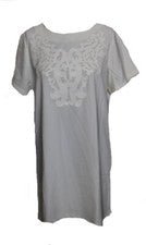 VESTIDO CREMA CRUDO MANGA CORTA TALLA 40 NUEVO