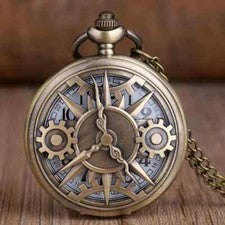 Reloj Bolsillo Estilo Vintage Steampunk NUEVO Regalo Engranajes Bronce Antiguo