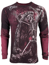 Camiseta Xtreme Couture By Affliction Para Hombre Manga Larga Renuncia Calavera Alas S-