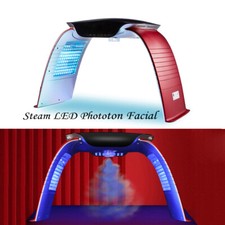 Máscara de vapor LED de 7 colores para el cuidado facial de la piel fotón terapia PDT rejuvenecimiento blanca