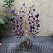 Hermoso Cristal Natural Tejido a Mano Árbol Decoración Hogar Regalo Sueño Amatista 18