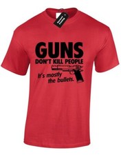 CAMISETA GUNS DON'T KILL BULLETS DO PARA HOMBRE GENIAL DISEÑO DE MODA DIVERTIDO NUEVA CALIDAD