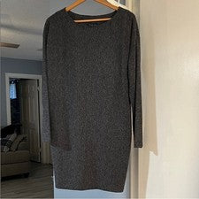 Nuevo con etiquetas Vestido recto Very J para mujer color carbón manga larga talla M