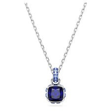 Colgante Piedra Natal Swarovski Corte Cuadrado, Septiembre, Azul, Chapado en Rodio 5651790