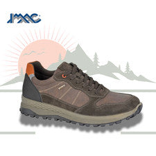 Entrenadores informales para caminar IMAC para hombre marrón gamuza impermeables con cordones M188B