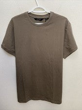 Kenneth Cole Hombre Marrón Grande Manga Corta Cuello Redondo Algodón Camiseta Nueva con Etiquetas $49