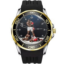 Reloj Pulsera Mohammed Ali Boxeo Leyenda Buzo Estilo Deportivo Silicona Correa Negra