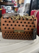 Bolso Blogger Foley & Corinna Slumber Nights Coñac Negro Tachonado Cadena Dorada Nuevo con Etiquetas