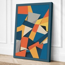 Impresión en lienzo geométrica de movimiento angular arte de pared decoración del hogar listo para colgar