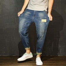 Pantalones de mezclilla harén de gran tamaño para hombre Pantalones de mezclilla Moda japonesa Retro Informales