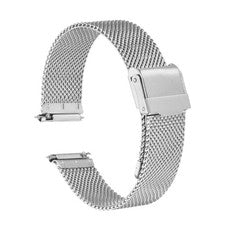Correa de reloj de malla de acero inoxidable 316L 17 mm correa de ajuste de liberación rápida, plateada