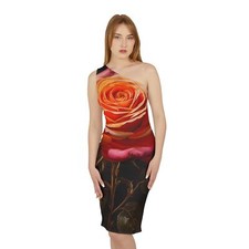 Vestido de hombro, estampado floral rosa florecido, moda de verano para mujer, elegante
