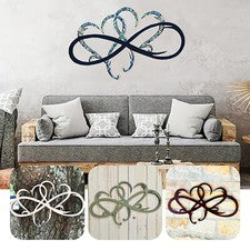 Infinity Love Doble Corazón Metal Montado en la Pared Arte Decoración del Hogar Boda Adornos
