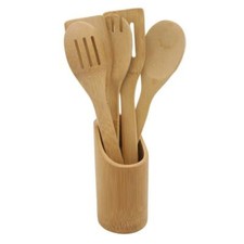 Juego de utensilios de cocina 5 piezas de bambú