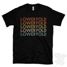 CAMISETA ESTILO RETRO REPETIDO PLIEGUE INFERIOR para hombre y mujer Reino Unido top name regalo