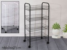 Carro Portafrutas Porta Utensilios De Cocina Y Baño 4 Estantes 3 Colores Fruta