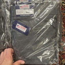 Nuevo con etiquetas National Patrol Style 3000 gris jaspeado. Pantalones de cintura para hombre 44 sin dobladillo