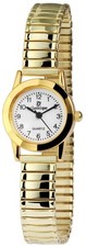 Classique reloj de pulsera para mujer blanco oro colores acero inoxidable correa de tracción analógica 23 mm